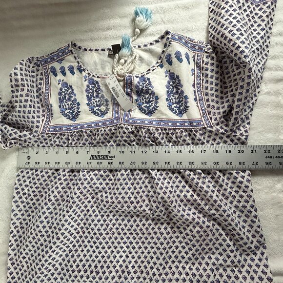 J. Crew Point Sur Womens Cotton Popover Floral Paisley Block Print T8 WQ149 New - Picture 8 of 9